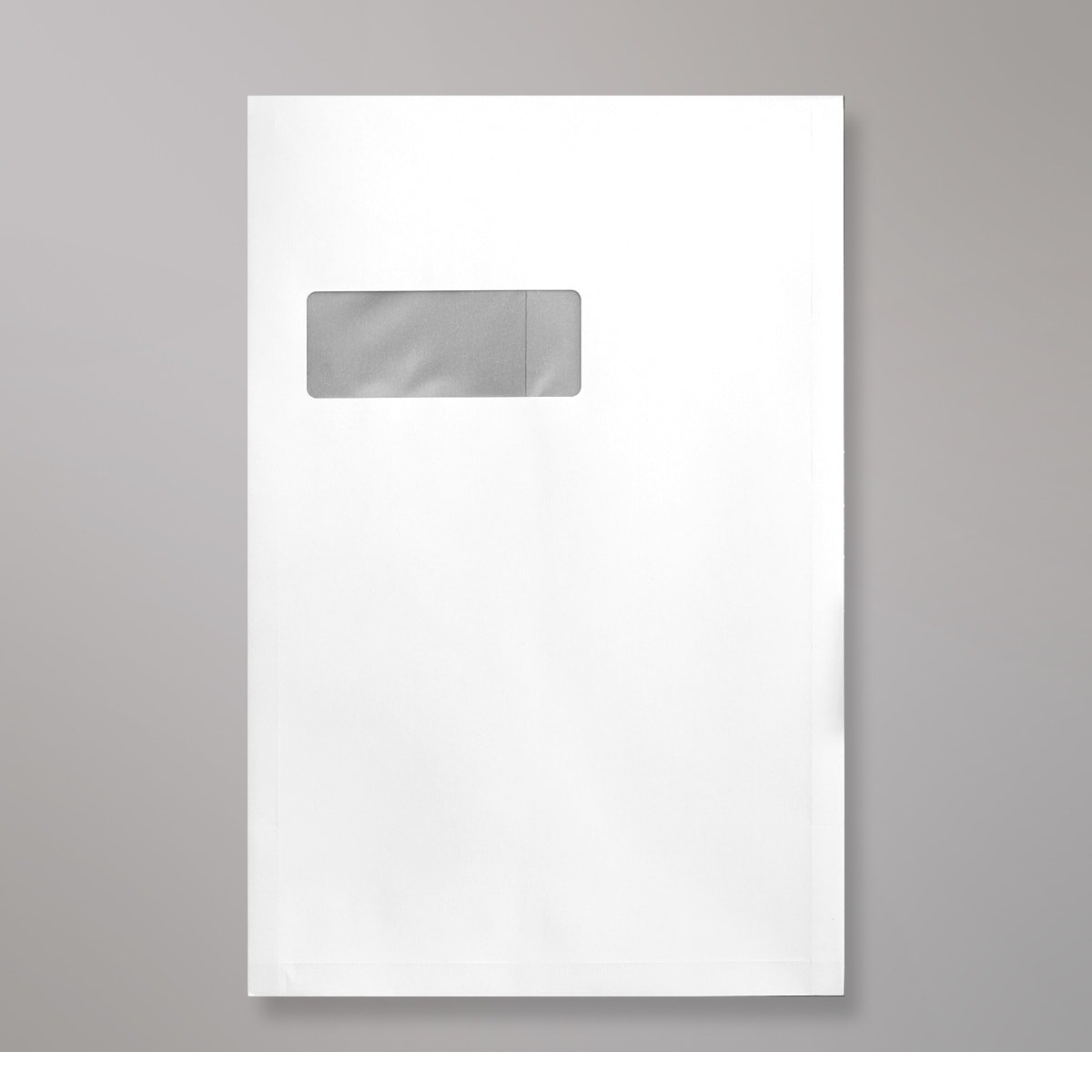 Enveloppe blanche à soufflet et à fenêtre 324x229x25 mm (C4)