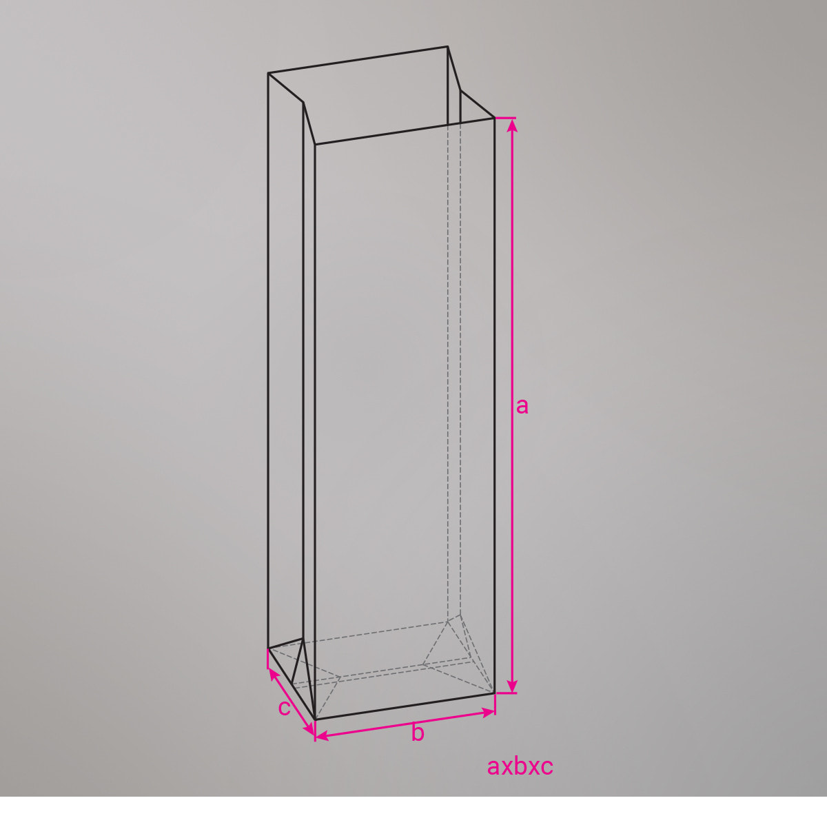 Sachets cellophane à soufflet 190x60x40 mm