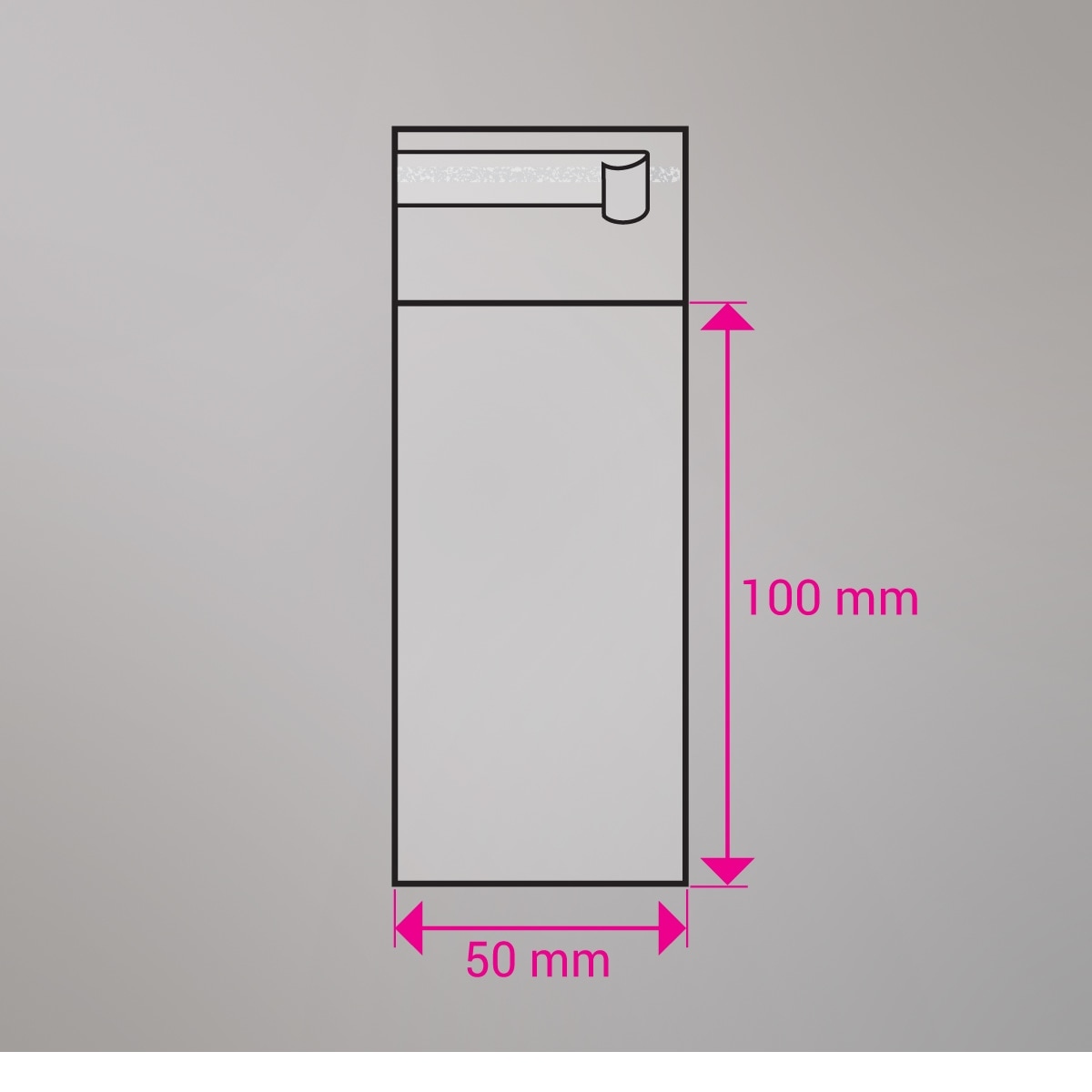 Sac cellophane transparent 100x50 mm