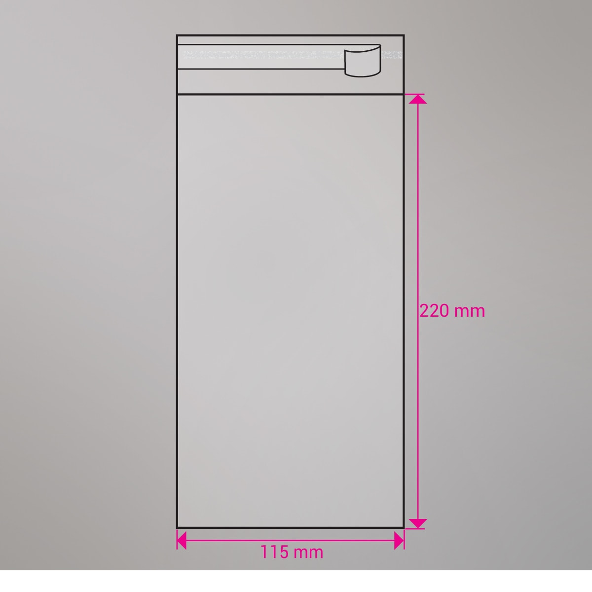Sac cellophane transparent 220x115 mm