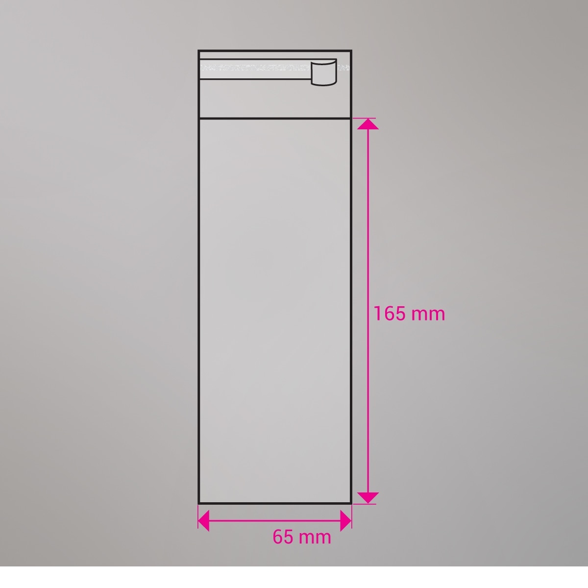 Sac cellophane transparent 165x65 mm