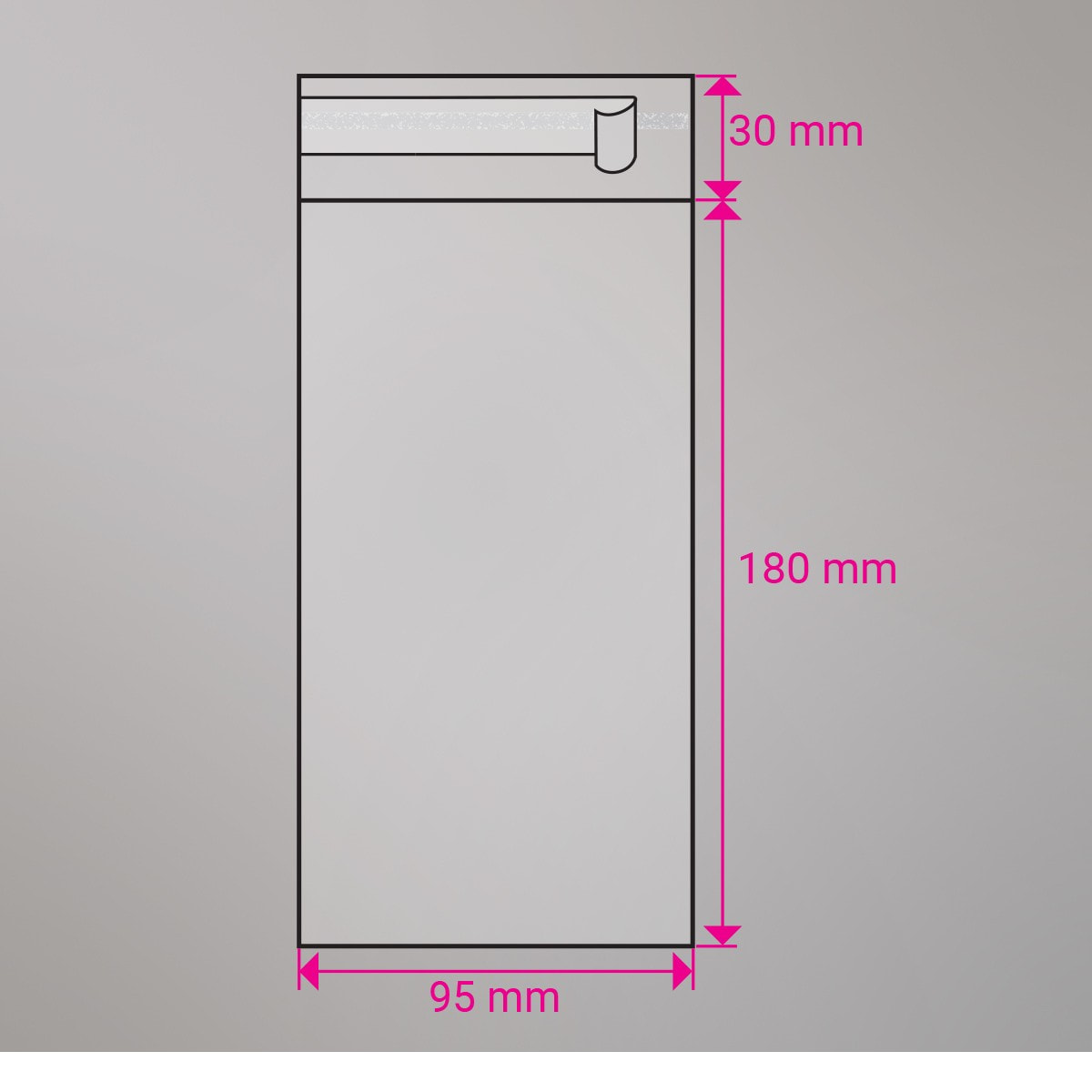 Sac cellophane transparent 180x95 mm