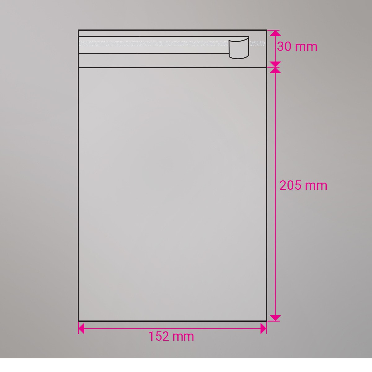 Sac cellophane transparent 205x152 mm