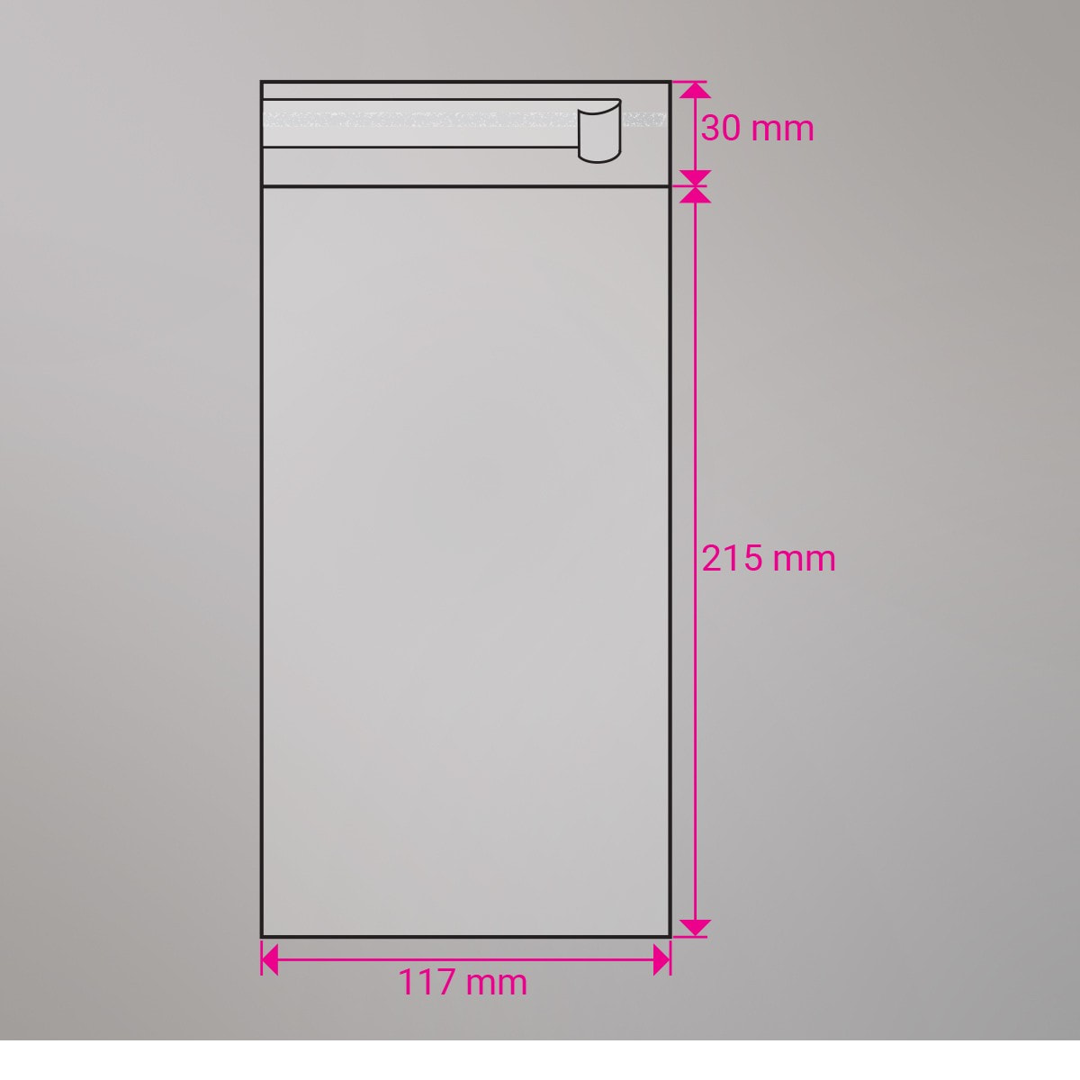Sac cellophane transparent 215x117 mm