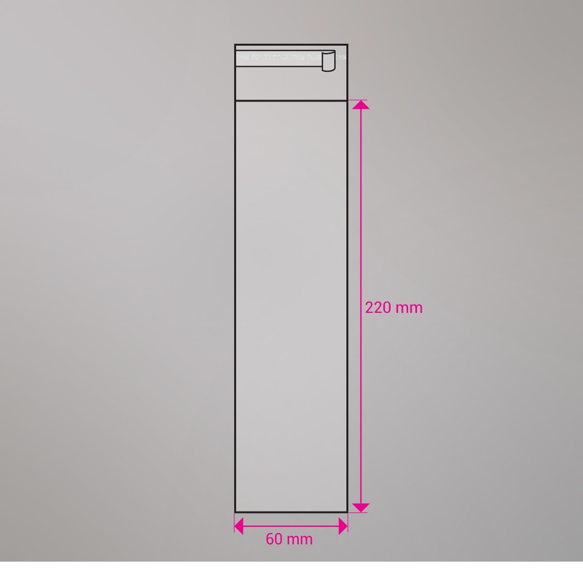 Sac cellophane transparent 220x60 mm