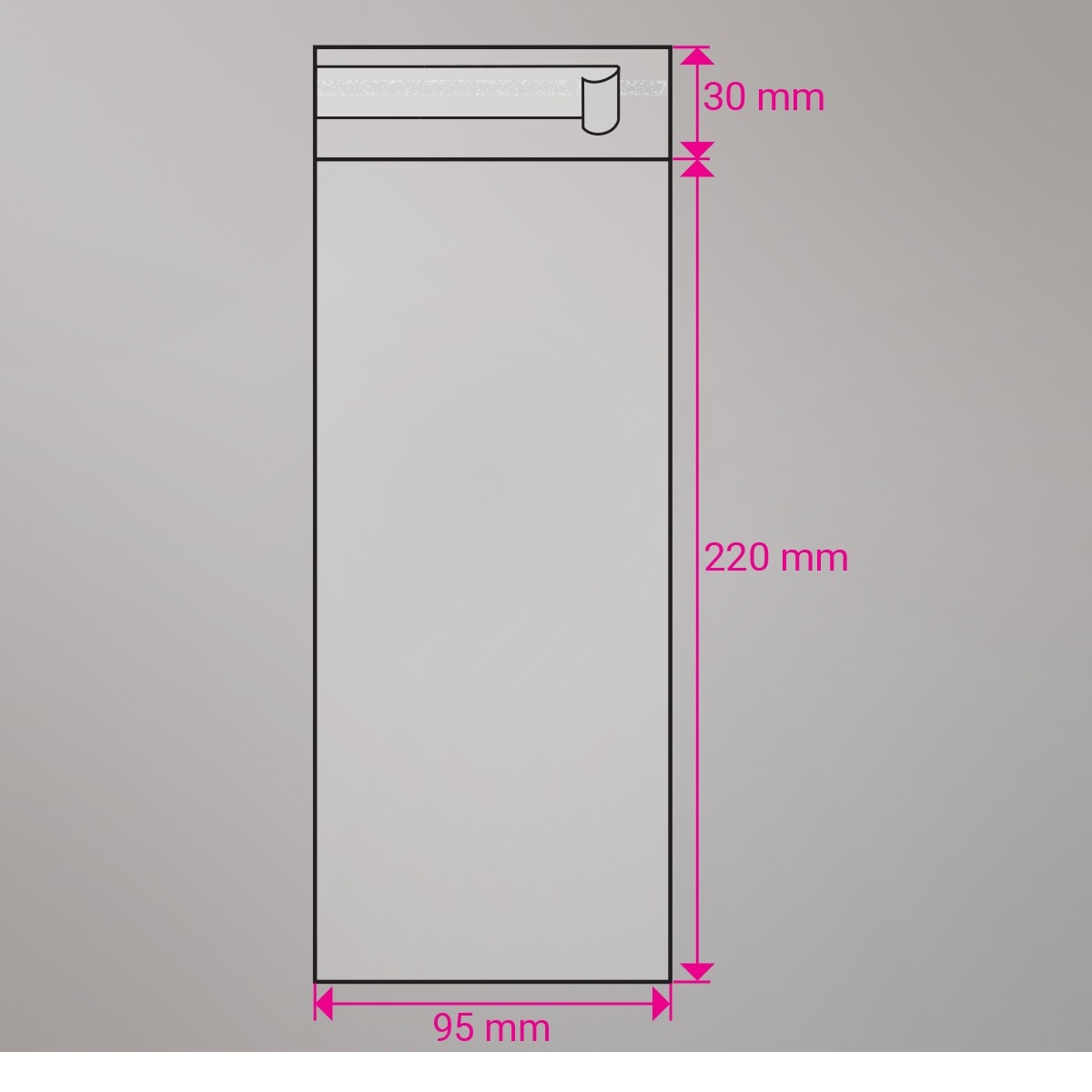 Sac cellophane transparent 220x95 mm