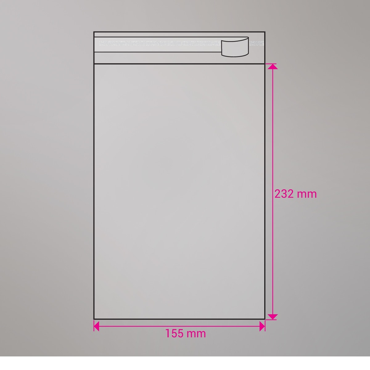 Sac cellophane transparent 232x155 mm