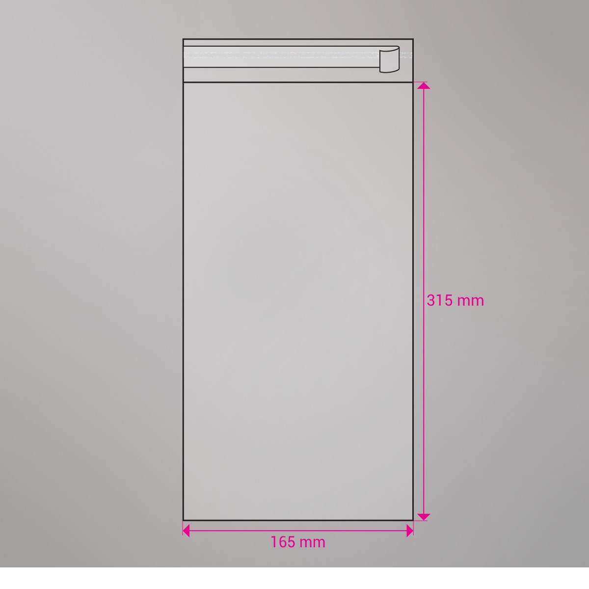 Sac cellophane transparent 315x165 mm
