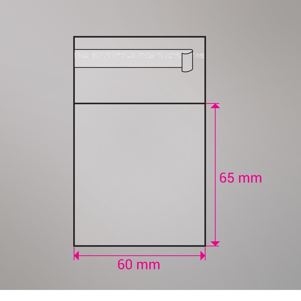 Sac cellophane transparent 65x60 mm