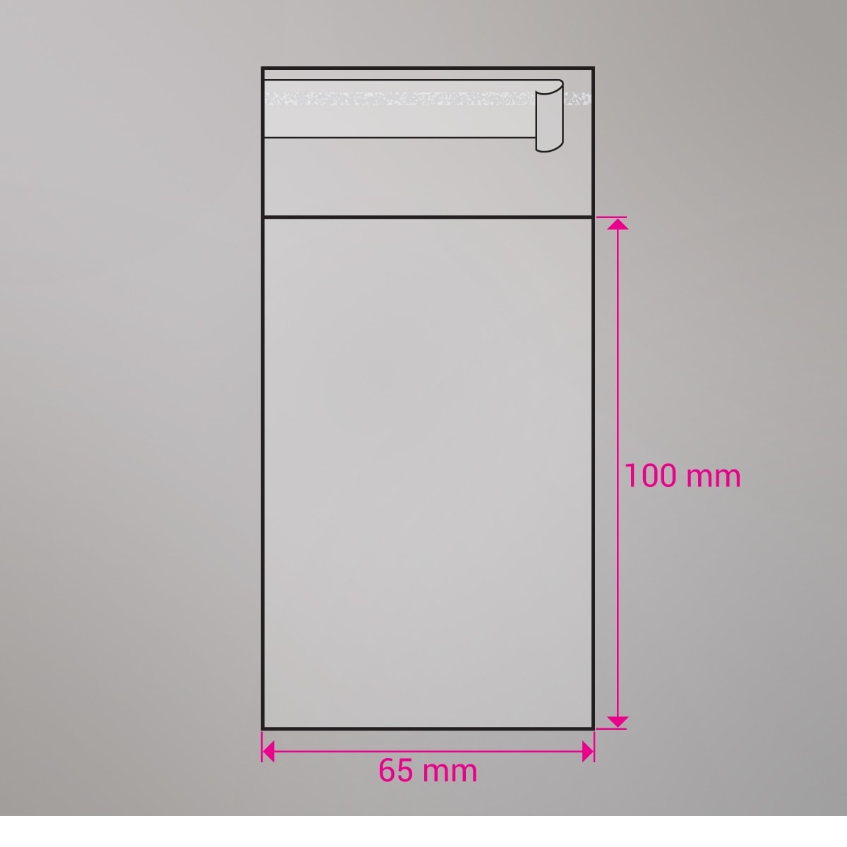 Sac cellophane transparent 100x65 mm