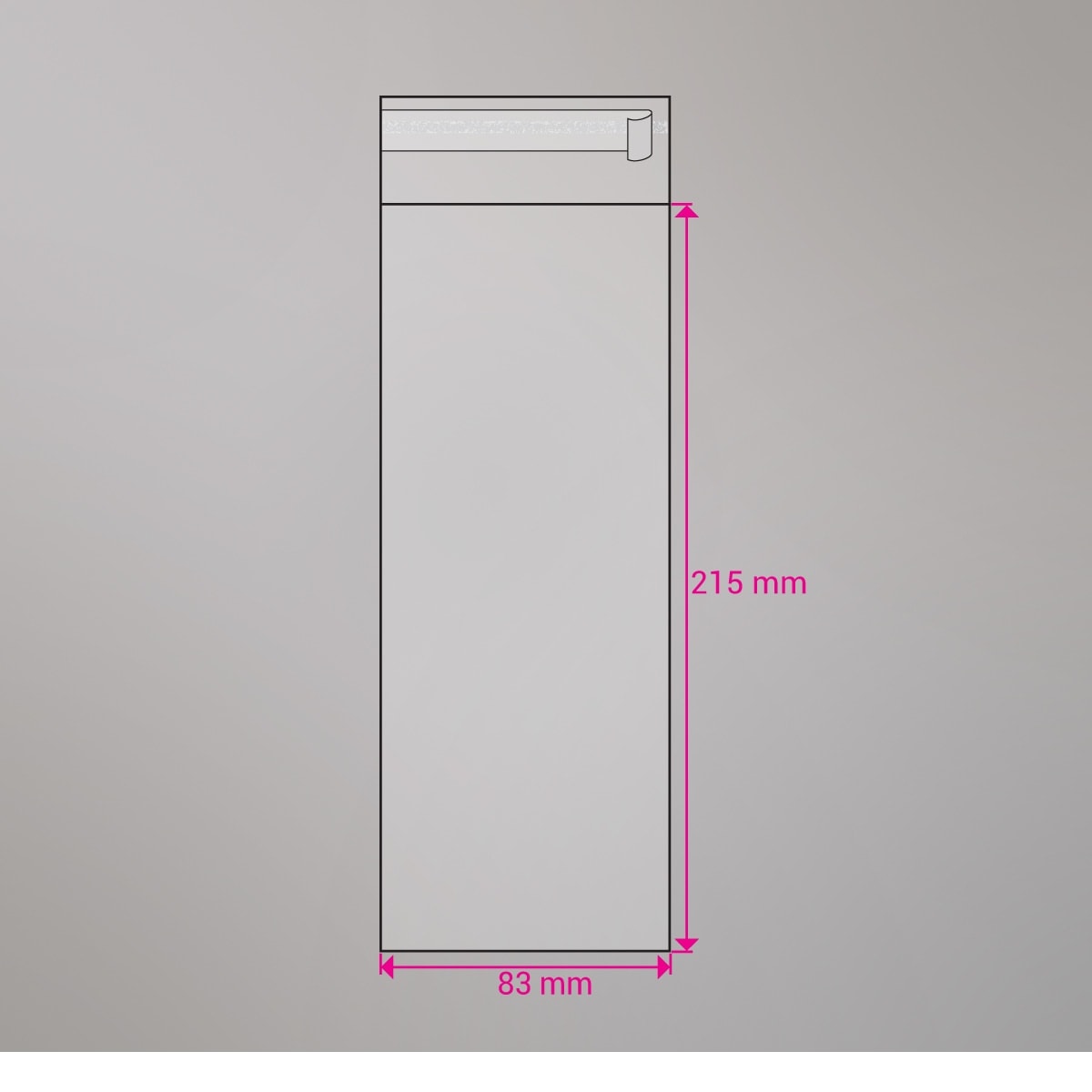 Sac cellophane transparent 215x83 mm