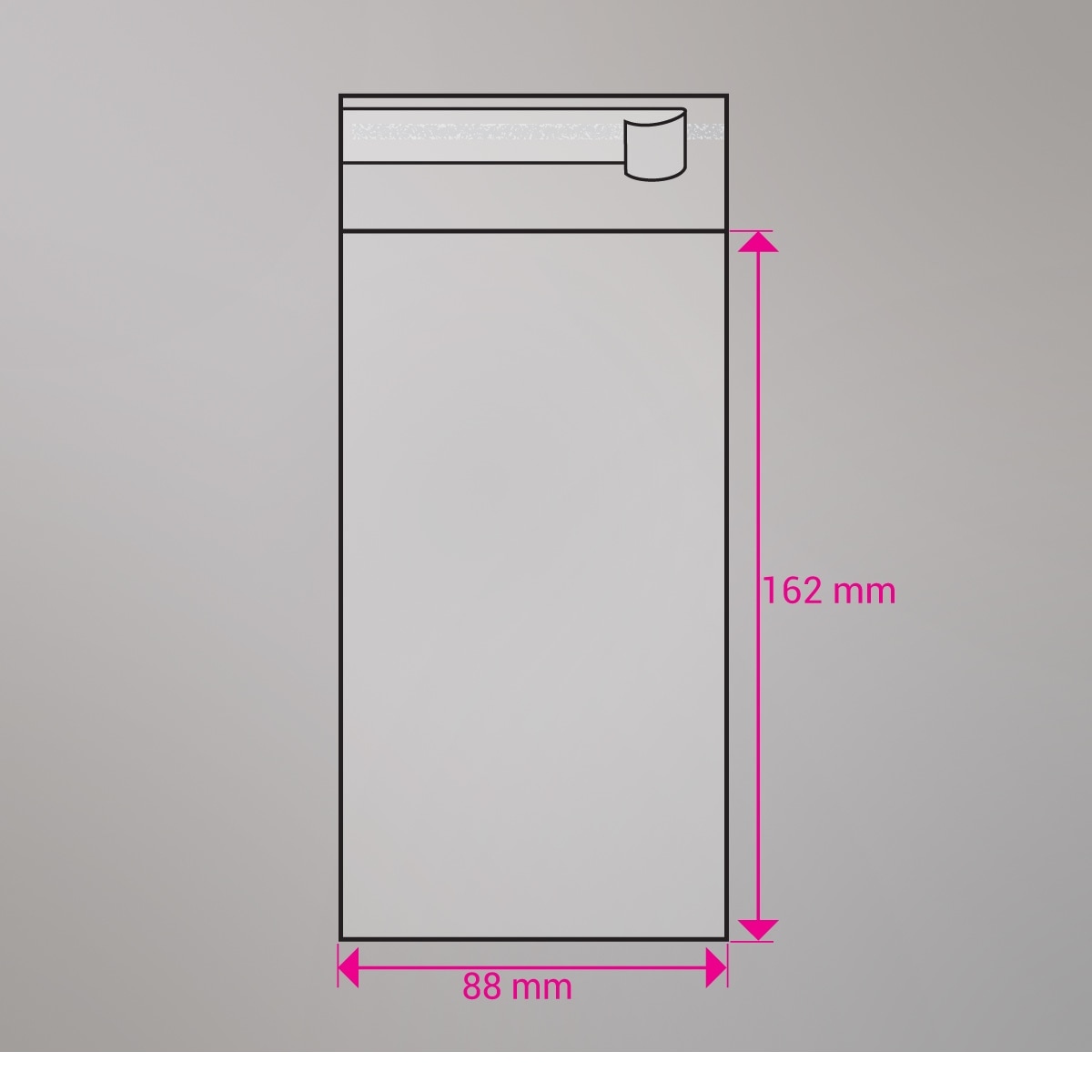 Sac cellophane transparent 162x88 mm