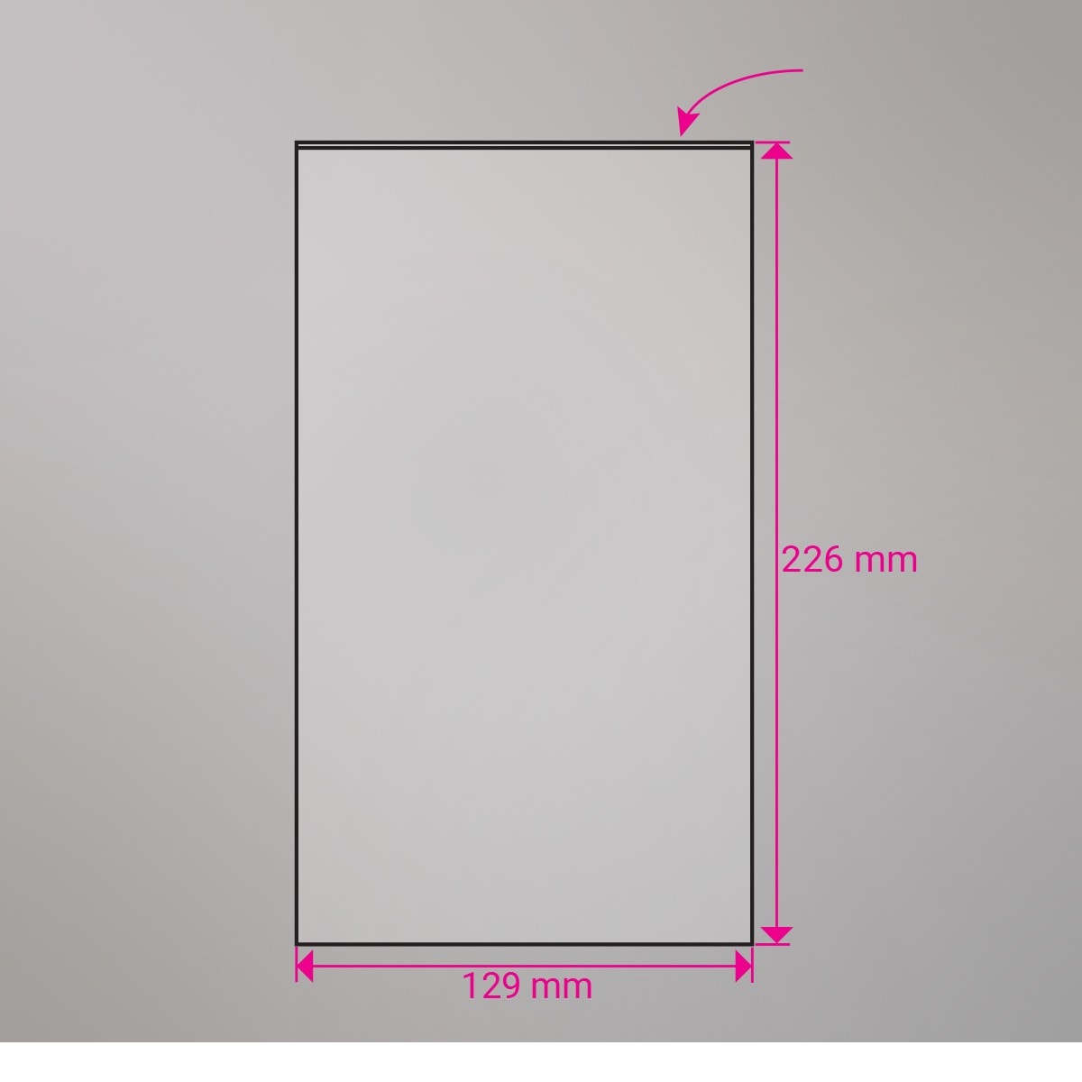 Sachet cellophane à haut ouvert sans rabat 226x129 mm