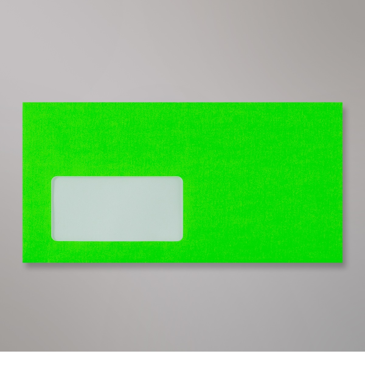 Enveloppe verte néon avec fenêtre 110x220 mm (DL)