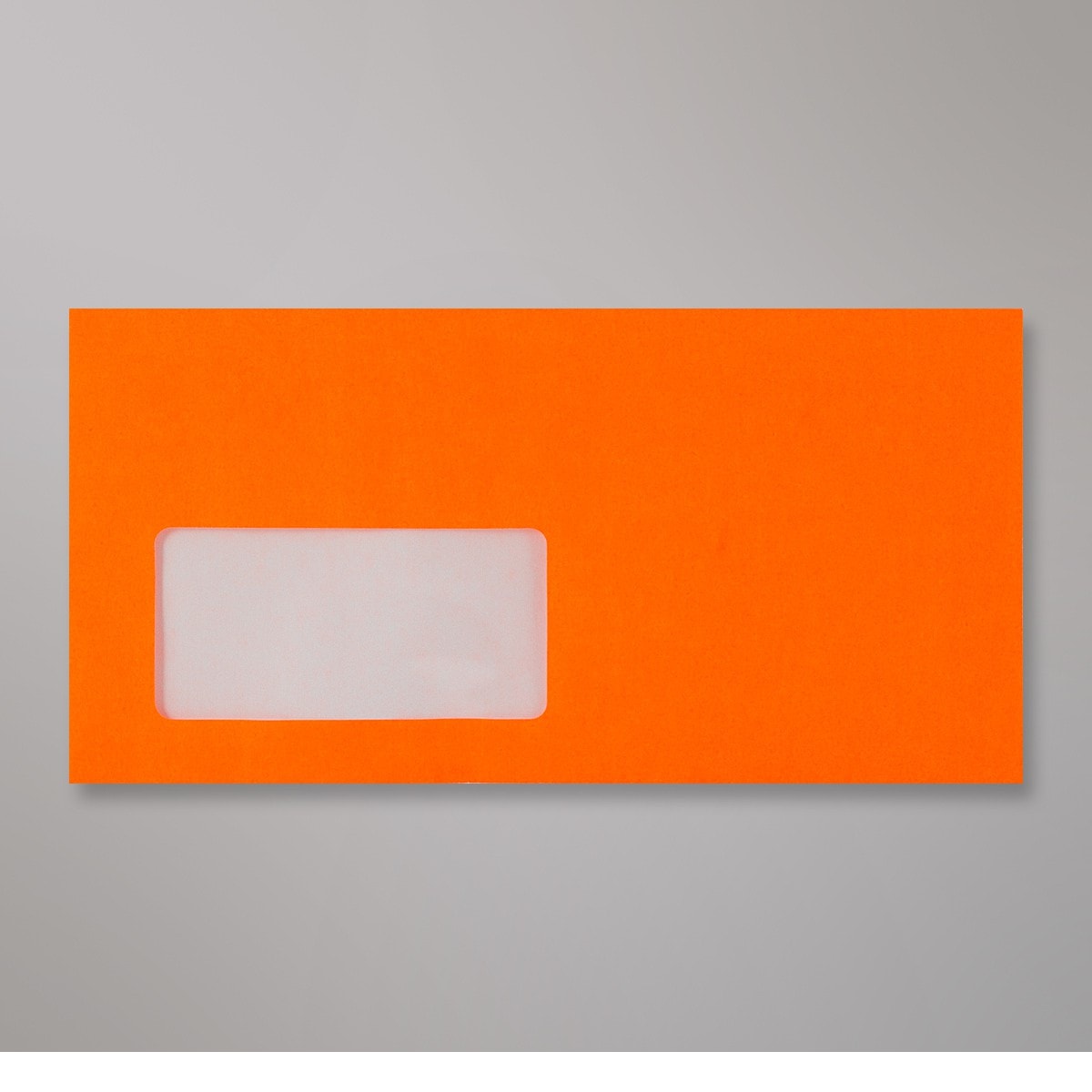 Enveloppe orange néon avec fenêtre 110x220 mm (DL)
