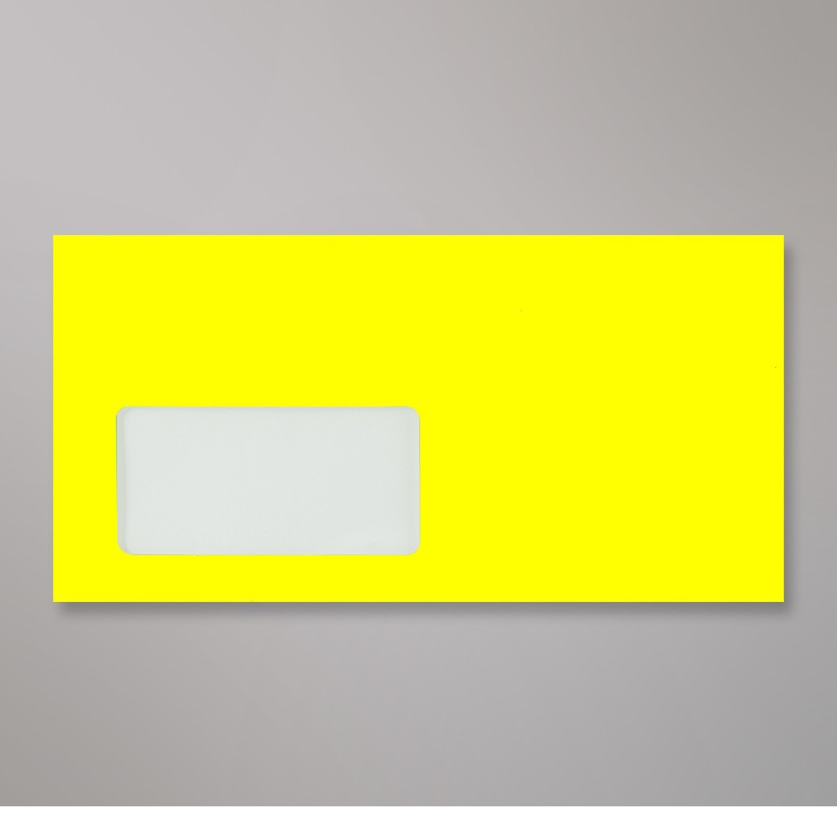 Enveloppe jaune néon avec fenêtre 110x220 mm (DL)