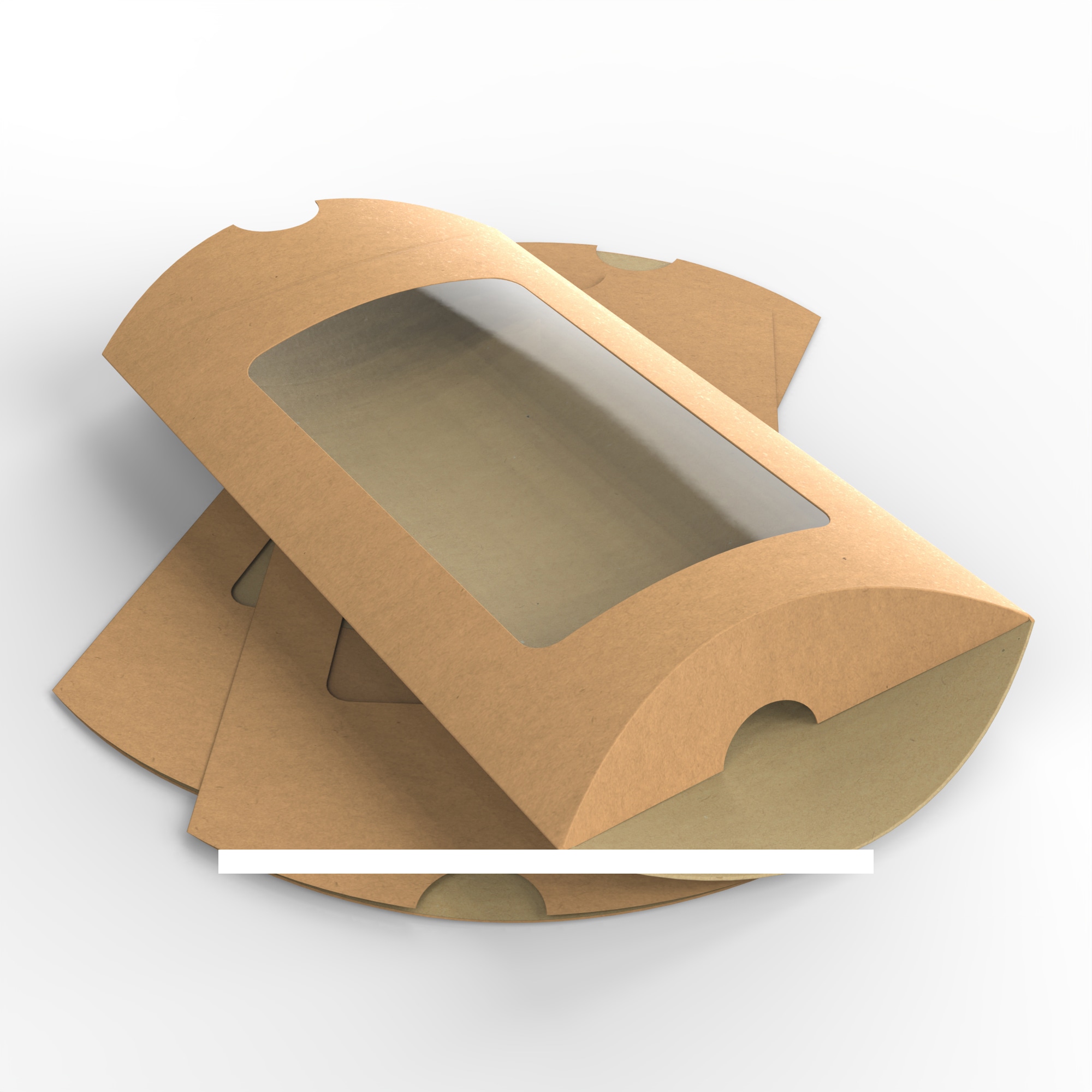 Boîtes oreillers Kraft avec fenêtre