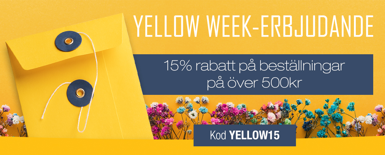 15% rabatt på beställningar över 500kr. Kod: YELLOW15