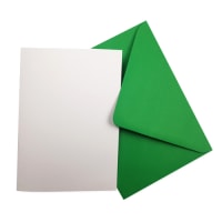 A6 White Card Blanks &amp; Green Envelopes (Pack of 10)