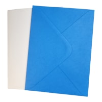 128 x 178mm White Card Blanks &amp; Kingfisher Blue Envelopes (Pack of 10)