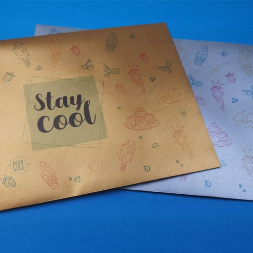 Printed metallic envelopes