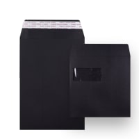 Black Premium Window Peel and Seal Envelopes