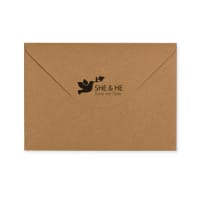 Printed She And He Kraft Wedding Envelopes