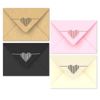 Printed Heartbeat Wedding Envelopes