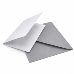 A5 White Card Blanks With Grey Envelopes (Pack of 10)