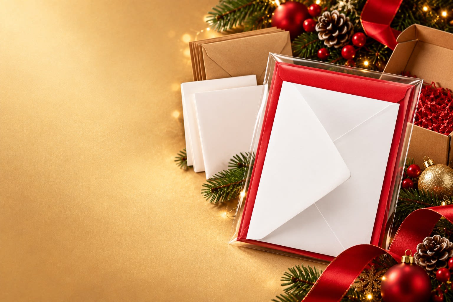 Christmas card and envelope packaging bundle