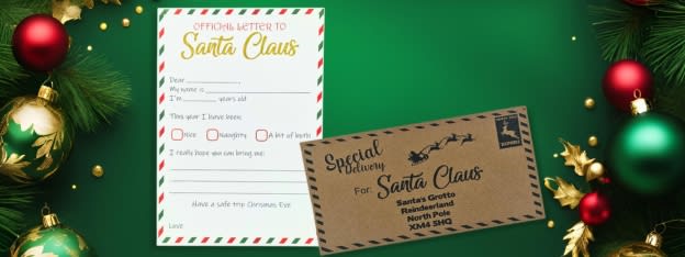 Pre-printed letter to Santa