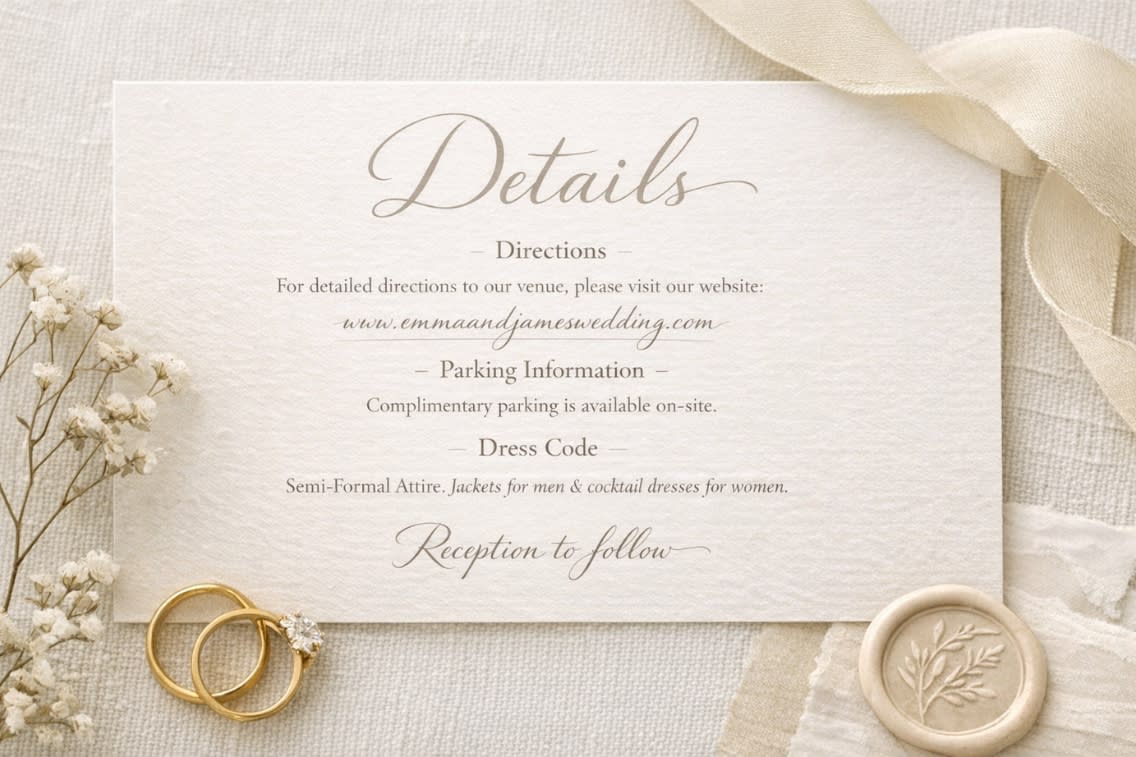 Details Wedding Card Example