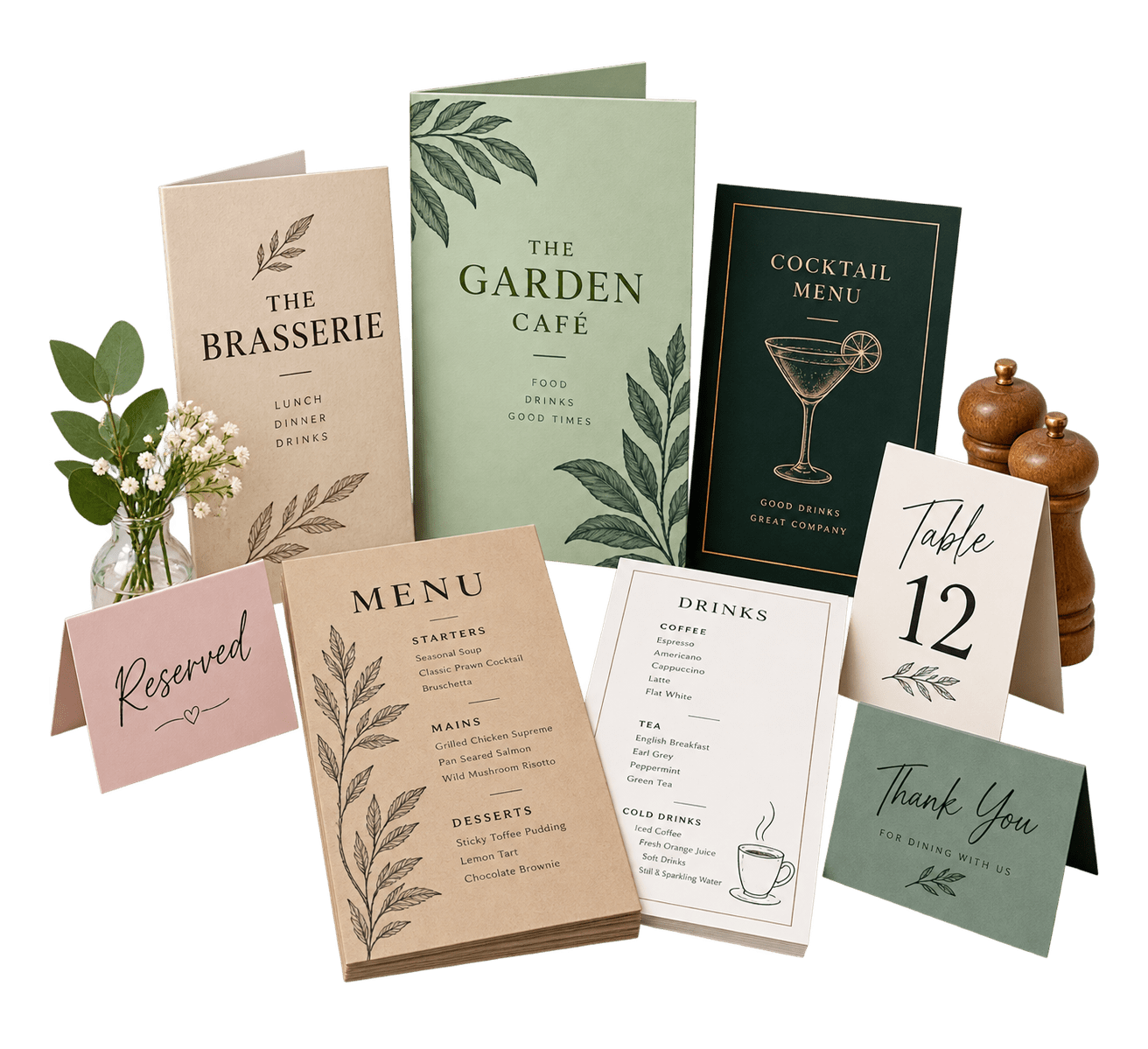 Restaurant and café menu printing