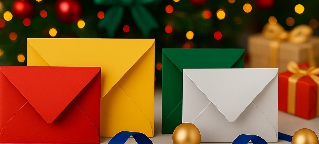 Christmas Coloured Envelopes