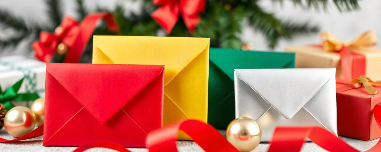 Christmas Coloured Envelopes