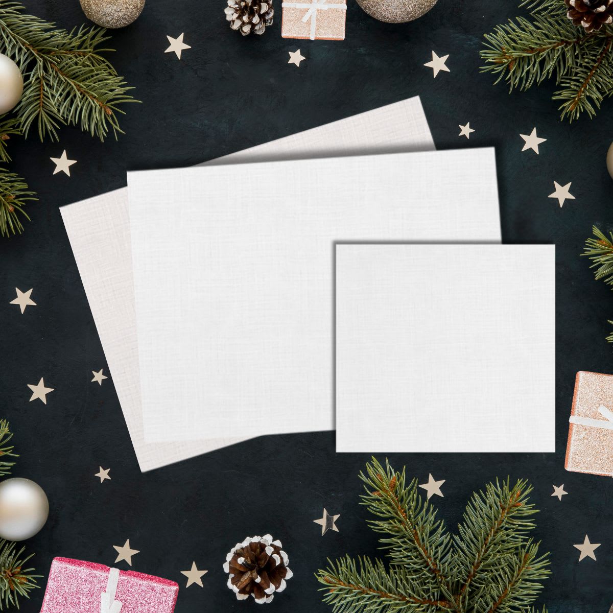 White Fine Linen Cardstock