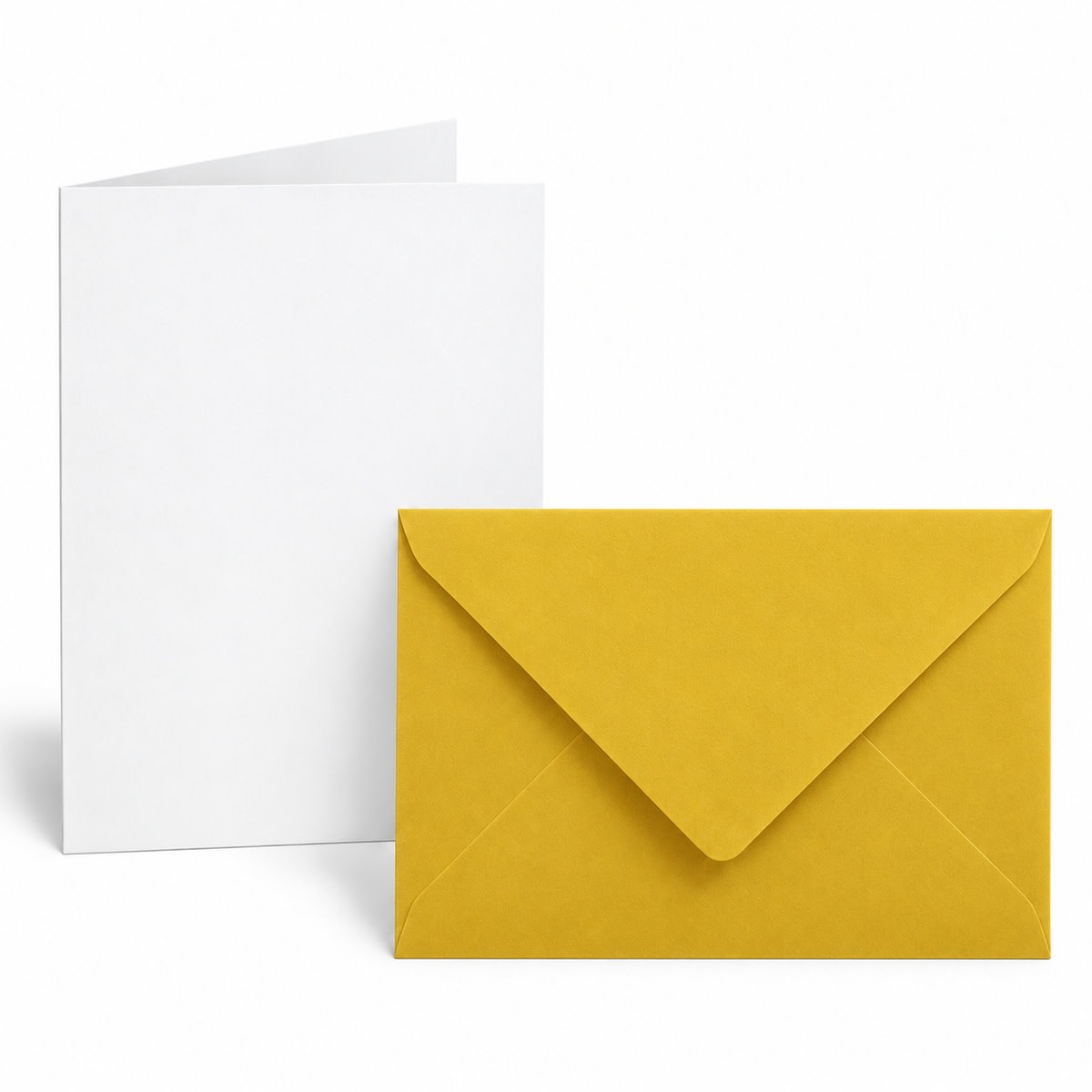 A5 White Card Blanks With Metallic Gold Envelopes (Pack of 10) 
