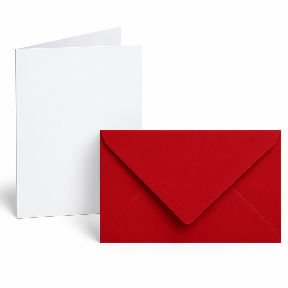 A5 White Card Blanks With Red Envelopes (Pack of 10)