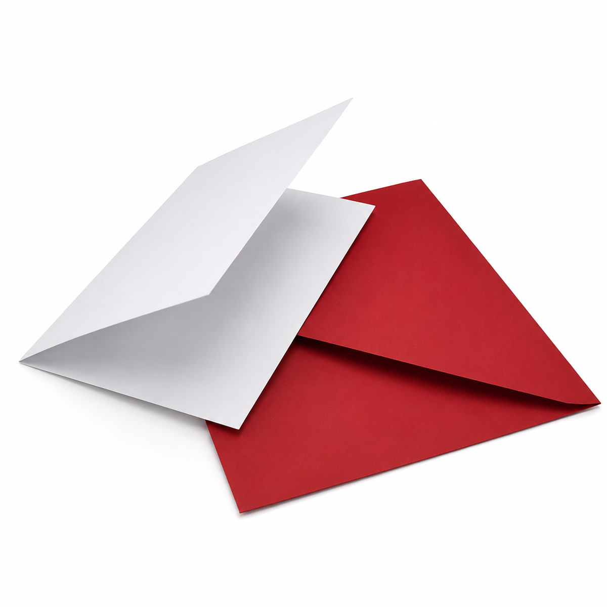 A5 White Card Blanks With Red Envelopes (Pack of 10)