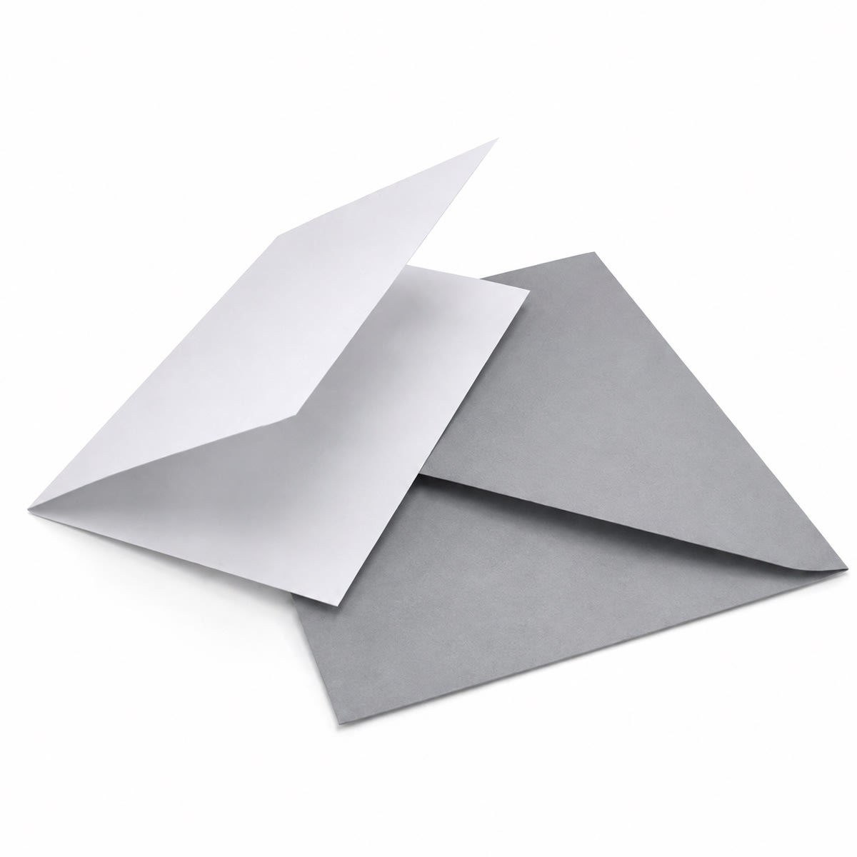 A5 White Card Blanks With Grey Envelopes (Pack of 10)