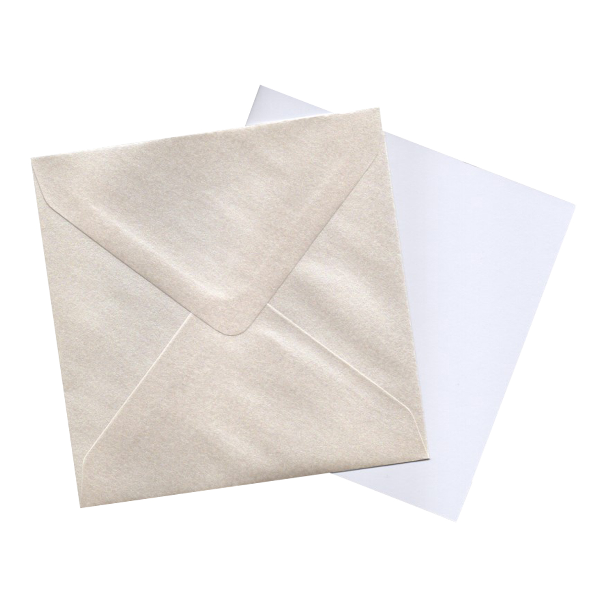 130MM SQUARE PEARL OYSTER ENVELOPES WITH WHITE CARD BLANKS (PACK OF 10)