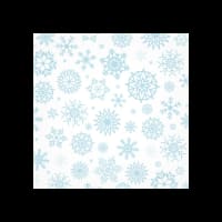 130X130MM WHITE SQUARE PRINTED SNOWFLAKES GUMMED V FLAP120GSM NON-OPAQUE