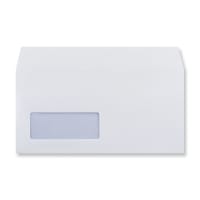 110x220mm DL White Wallet Self Seal Window 90gsm Opaque Wove Envelopes