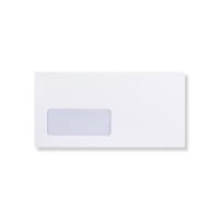 110x220mm DL WHITE WALLET SELF-SEAL 110GSM SECURITY SLITS WINDOW OPAQUE WOVE