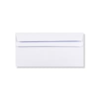 110x220mm DL WHITE WALLET SELF-SEAL 110GSM SECURITY SLITS WINDOW OPAQUE WOVE