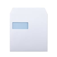 220x220mm White Square Self Seal Window (39x93mm 130up 15lhs) 100gsm Opaque Envelopes