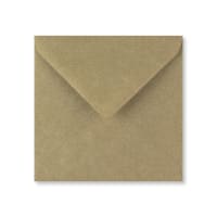 130x130mm Brown Ribbed Square Gummed Plain 100gsm Wove Envelopes