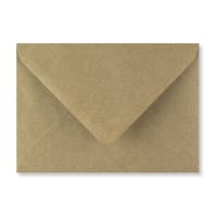 4.49 x 6.38 " Brown Ribbed Wallet Gummed Plain 68lb Wove Envelopes