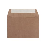114x162mm C6 Brown Ribbed Wallet Peel & Seal 100gsm Envelopes