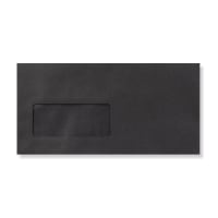 110x220mm DL Black Wallet Window 39x93mm 22up 19lhs Peel & Seal 120gsm Envelopes